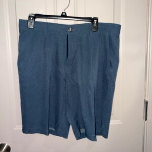 adidas Men's Navy Blue Flat-Front Shorts